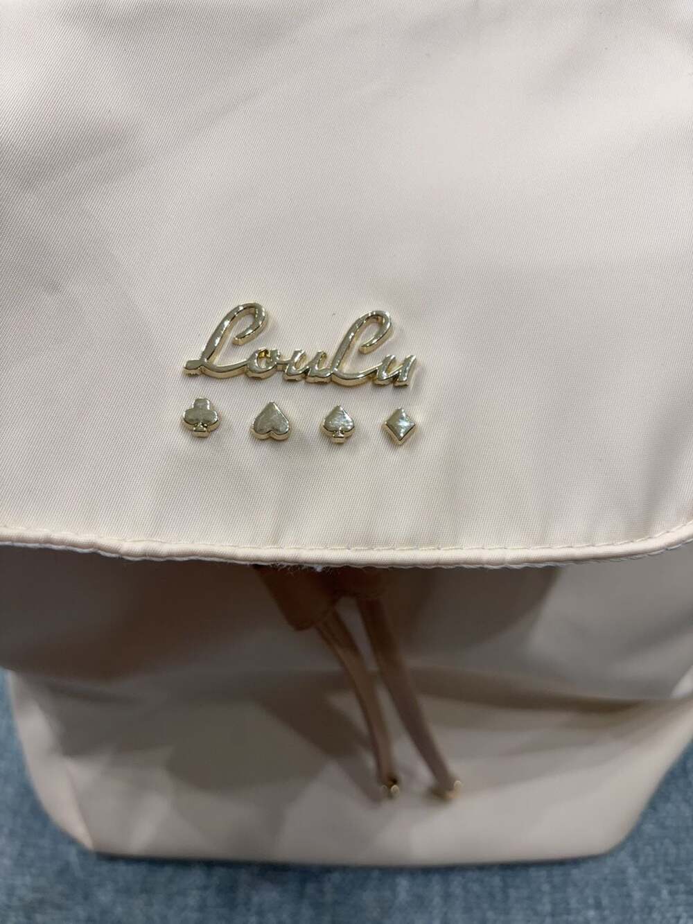 LouLu Cream Nylon Drawstring Backpack - Picture 12 of 12